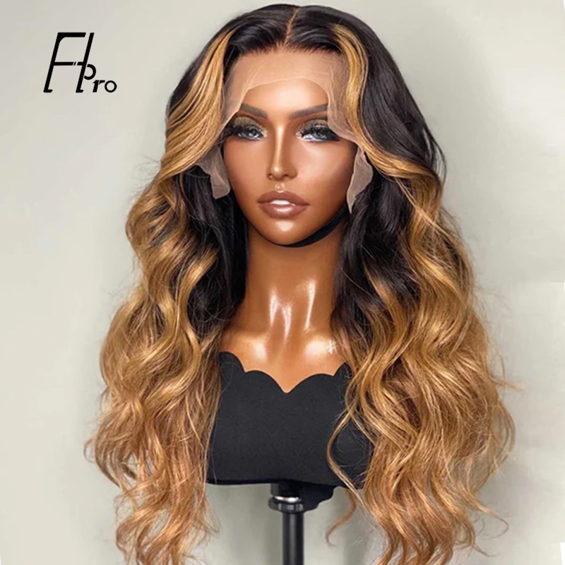 1B/27 Ombre Full Lace Wig Body Wave Honey Blonde Color with Dark Roots